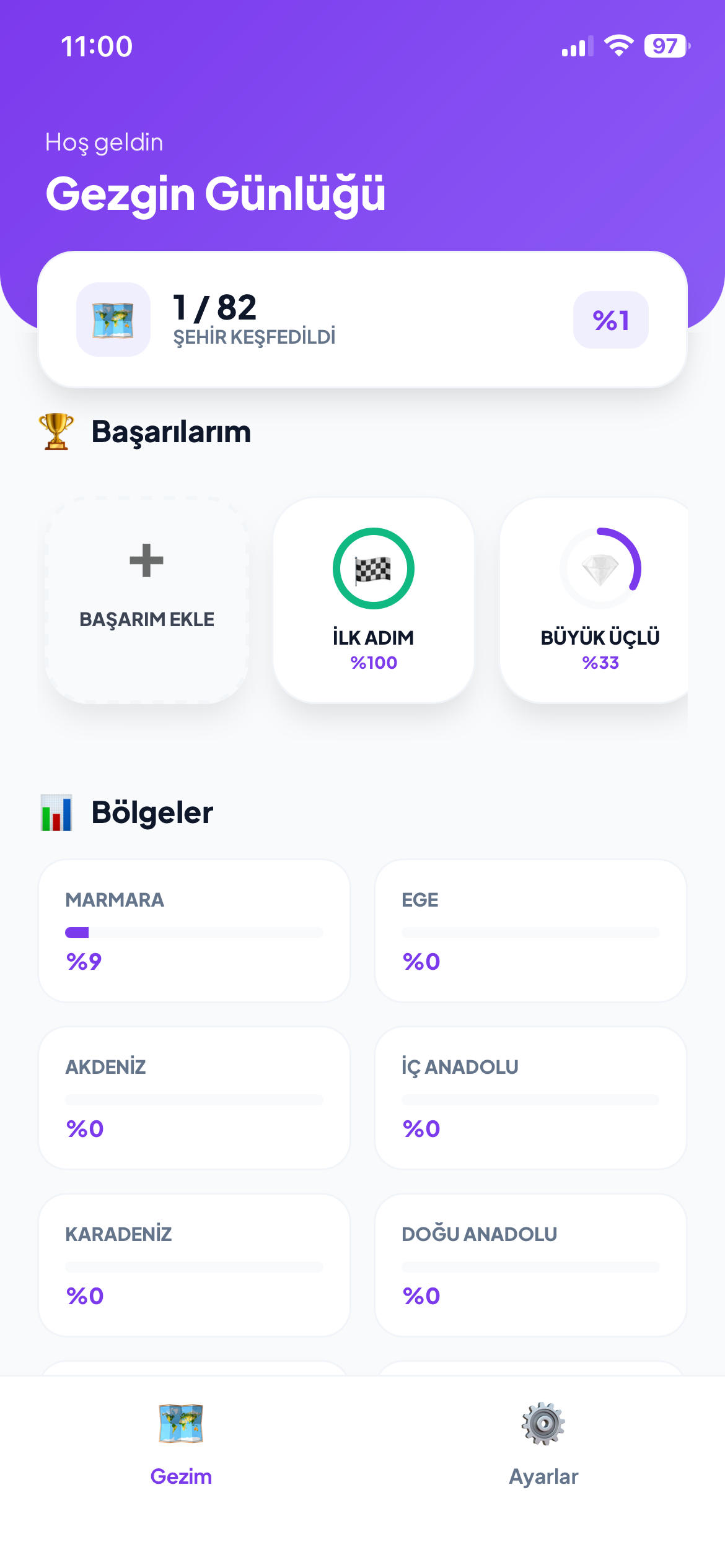 İstatistikler ve Gezi Günlüğü